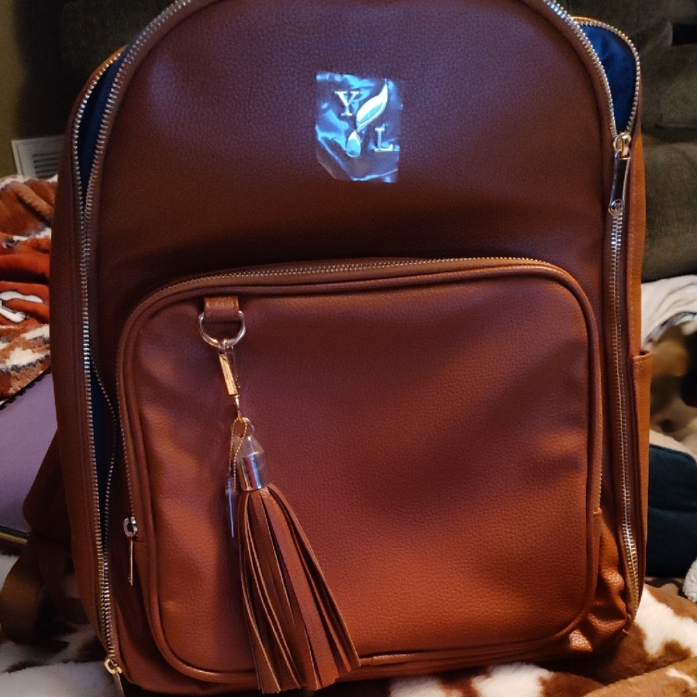Young Living Orange and Gray Bag